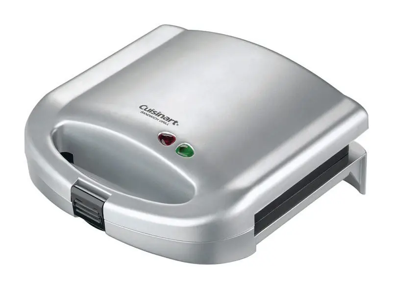 Cuisinart Silver Stainless Steel Nonstick Sandwich Maker – 500W Quick Grilled Panini Press