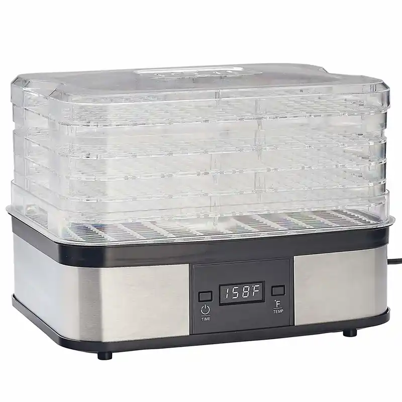 5-tray Digital Food Dehydrator - Black/silver - 3.5 Sq Ft Capacity