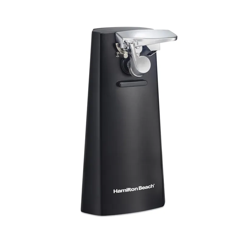 Black Electric Can Opener With Magnetic Lid Holder And Knife Sharpener