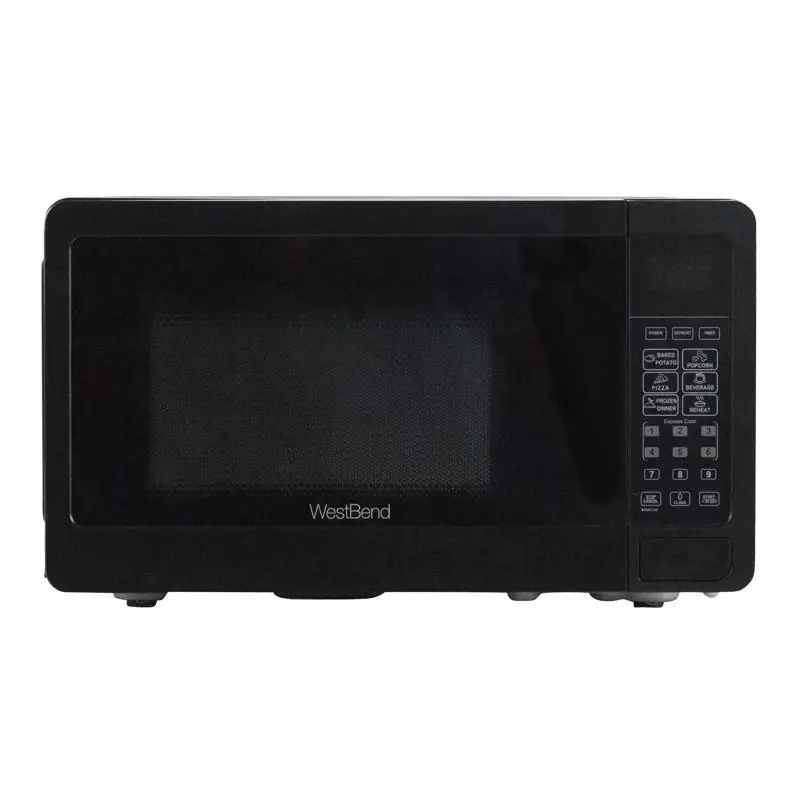 West Bend 0.7 Cubic Feet Black Microwave 700 Watts With Turntable