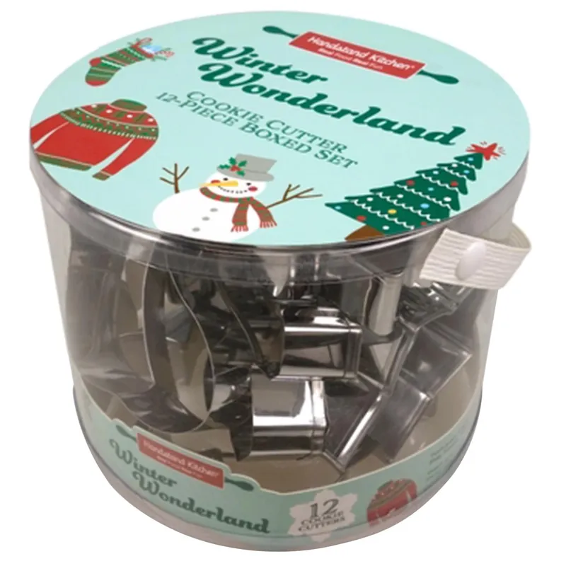 Winter Wonderland Christmas Cookie Cutter Set Stainless Steel 12 Pieces