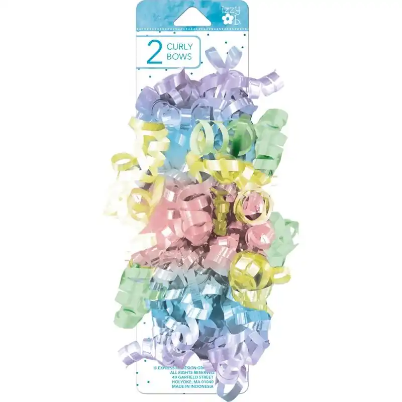 Multi-color Pastel Curly Bows - 8 Length, 3 Width, 1 Pack