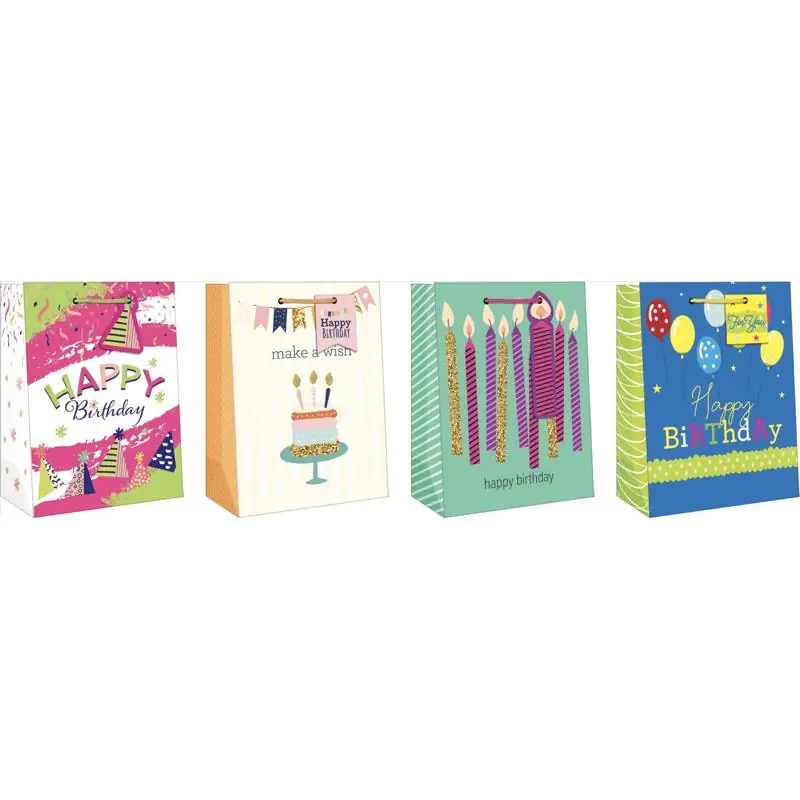 Assorted General Birthday Medium Gift Bag - 10.25" X 7" X 2.5"