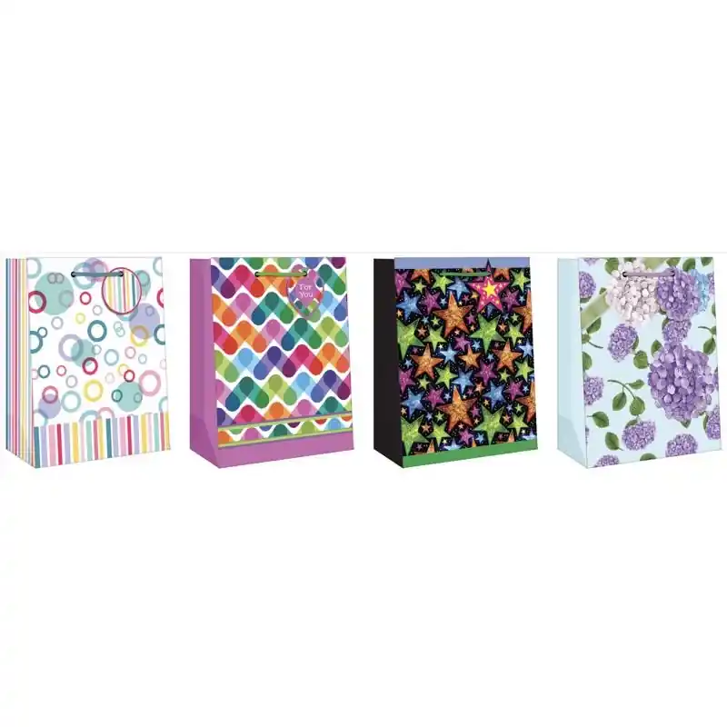 Assorted General Designs Medium Gift Bag - 10.45" X 7.6" X 1.95"