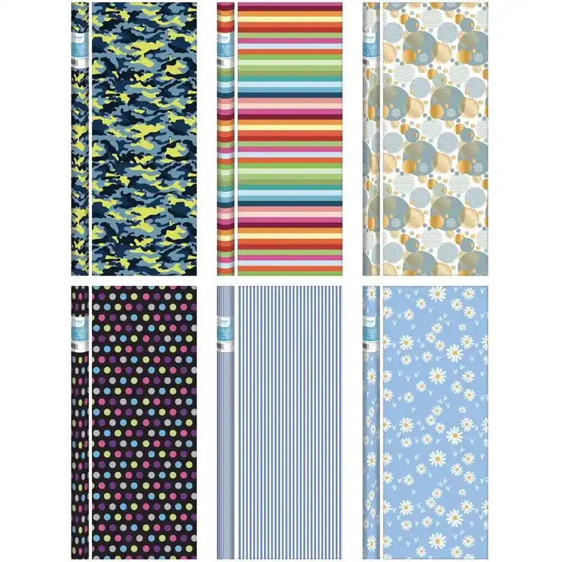 Assorted General Gift Wrap Roll 30 In X 96 In