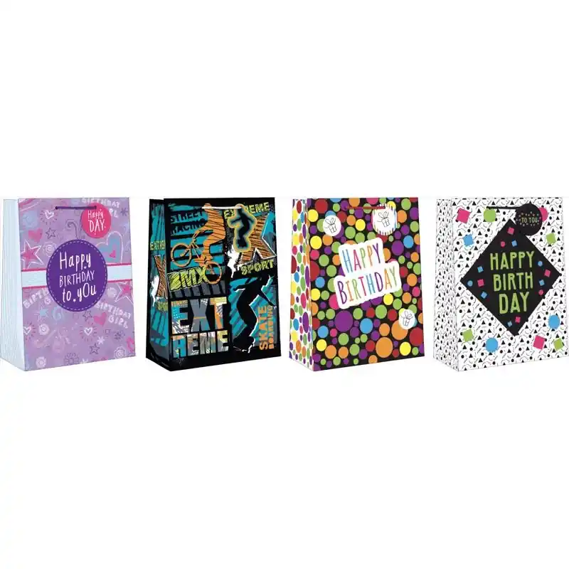 Assorted Large Tween Birthday Gift Bag - 14" X 10.5" X 2.4"