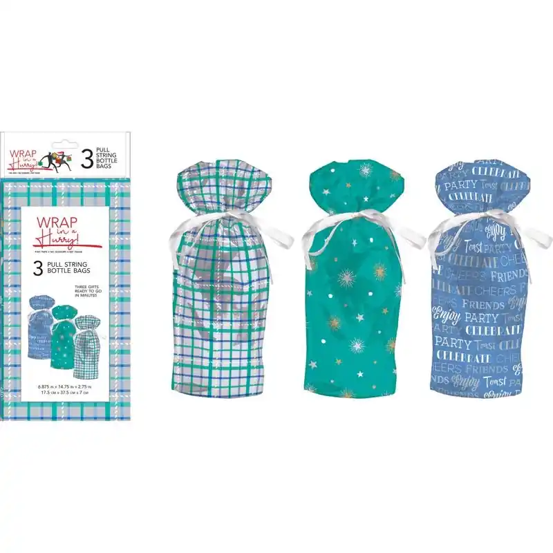 Assorted All Occasion Drawstring Gift Bag 7" X 15" - Model E3mbdgb-01