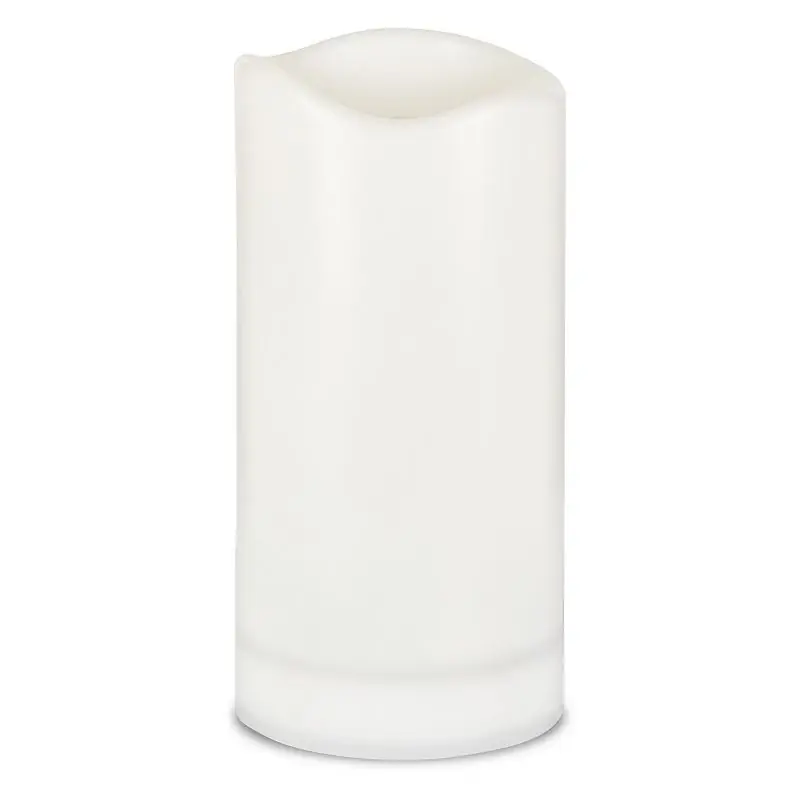 4" X 8" Solar Plastic Candle With Battery Included - White