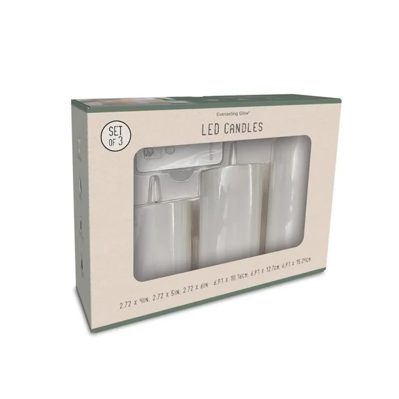 Gerson Unscented White LED Flickering Candle – Pack Of 3