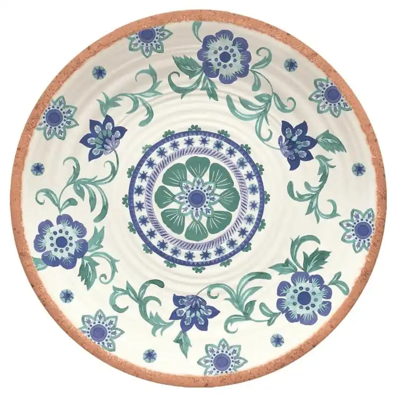 Rio Turquoise Multicolored Melamine Artisan Platter 14 In. Diameter