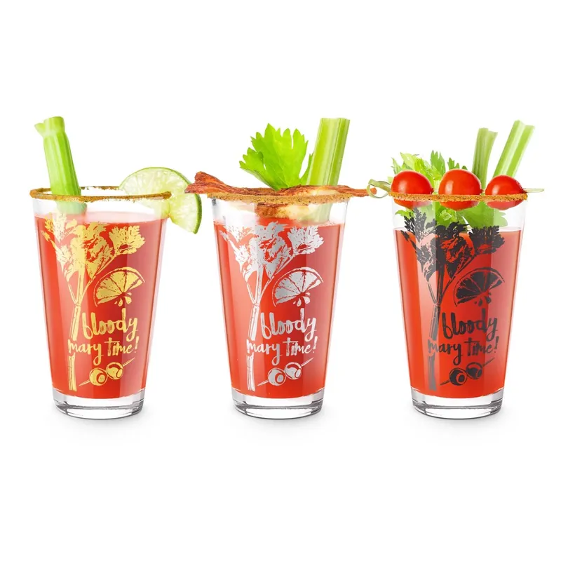 Clear Glass Drinking Glass Set - 3 Piece Drinking Glasses, 6.7" Height