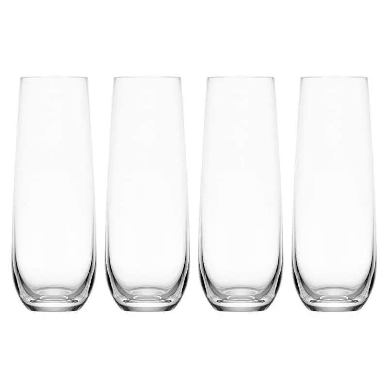 Lifetime Brands Mikasa Lana Flute Glass 9.5 Oz Clear, Set Of 4