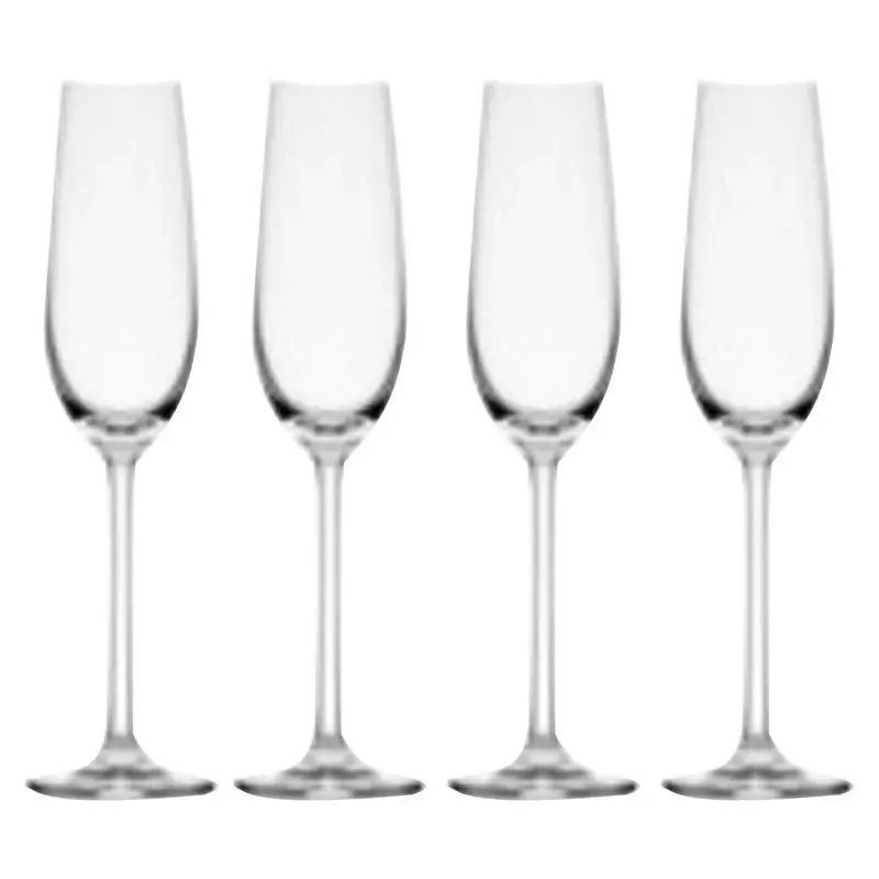 Lifetime Brands Mikasa Lana Flute Glass 8.25 Oz Clear Glass Set Of 4