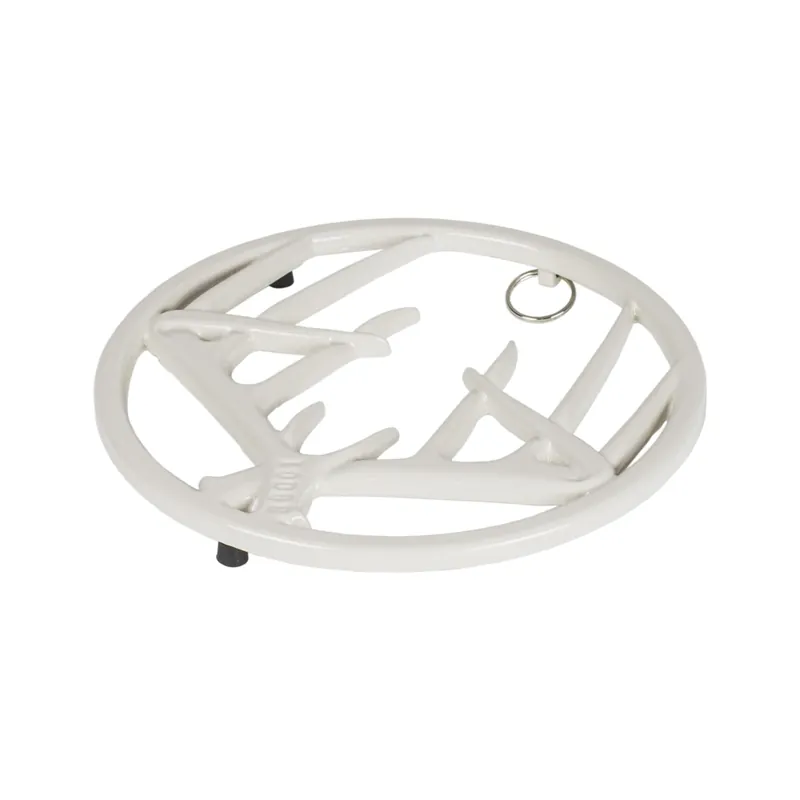 8 Inch Cast Iron Antler Trivet With Metal Hanger - Biscotti Finish