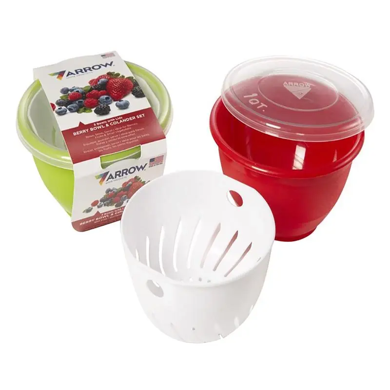 Assorted Plastic Berry Bowl And Colander Set 6 Pieces