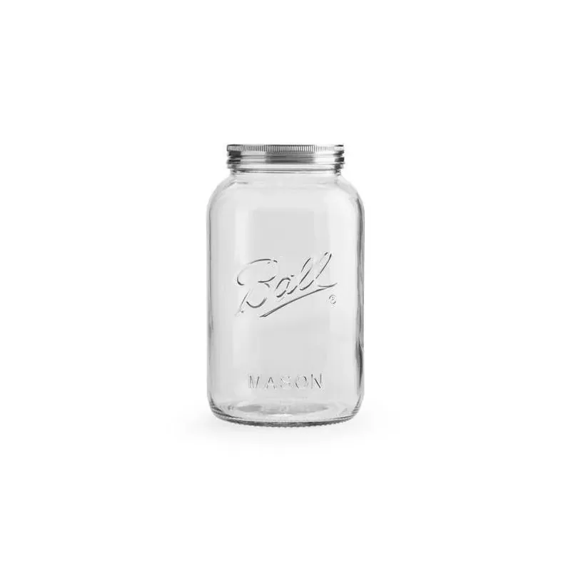 Decorative Mason Jar, Stainless Steel Lid, Gallon