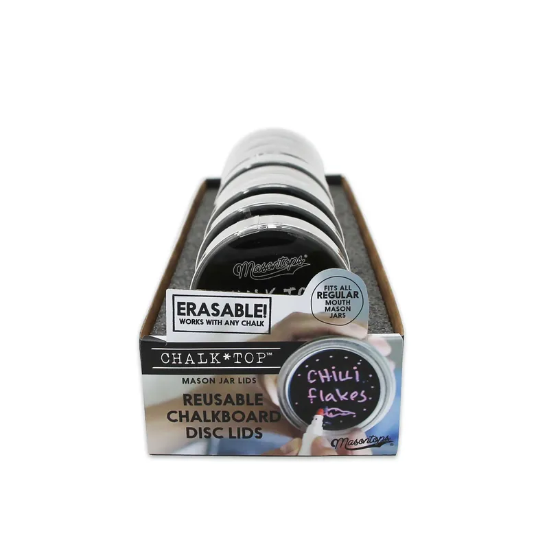 Masontops Chalk Top Regular Mouth Chalkboard Mason Jar Lid 8 Pk
