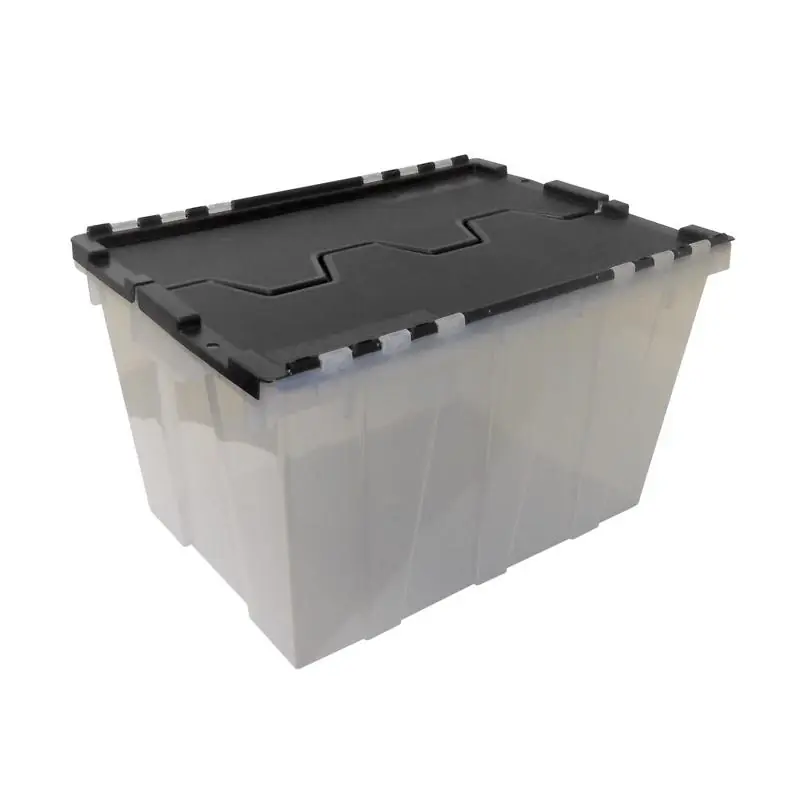 Greenmade Instaview 12 Gal Black/Clear Hinged-Lid Tote 12.9 In. H X 15.3 In. W X 21.6 In. D Stackabl