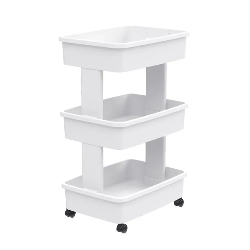Starplast White Polypropylene Storage Tote With Wheels 27.2 H X 12.5 W X 17.4 D