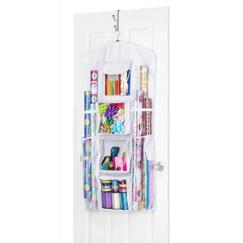 Clear/white Gift Wrap Organizer 16.5 In. H X 6 In. W X 1.5 In. D