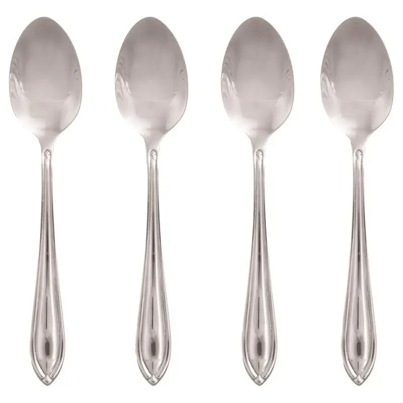Ginger Silver Stainless Steel Casual Dinner Spoon Set 4 Pieces