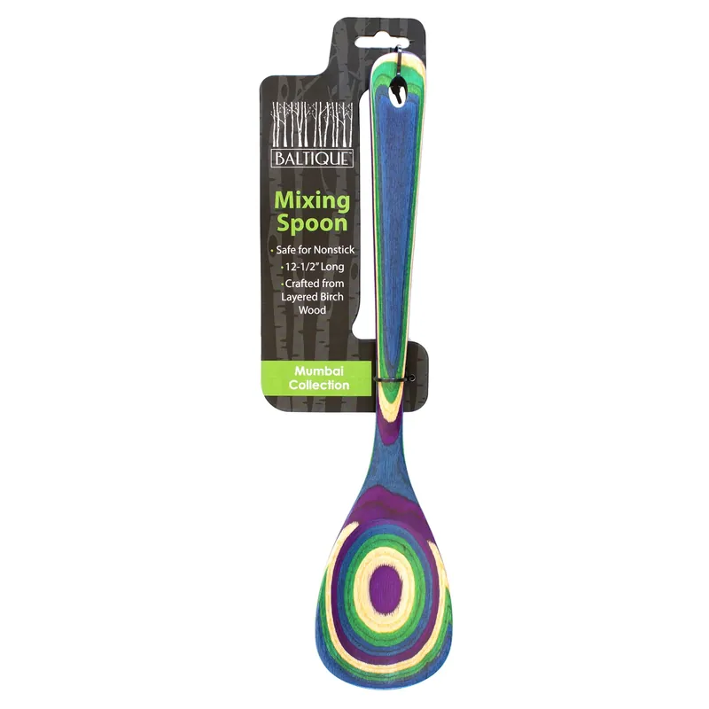 Baltique Multicolored Birch Wood Mixing Spoon 12.5 Inches