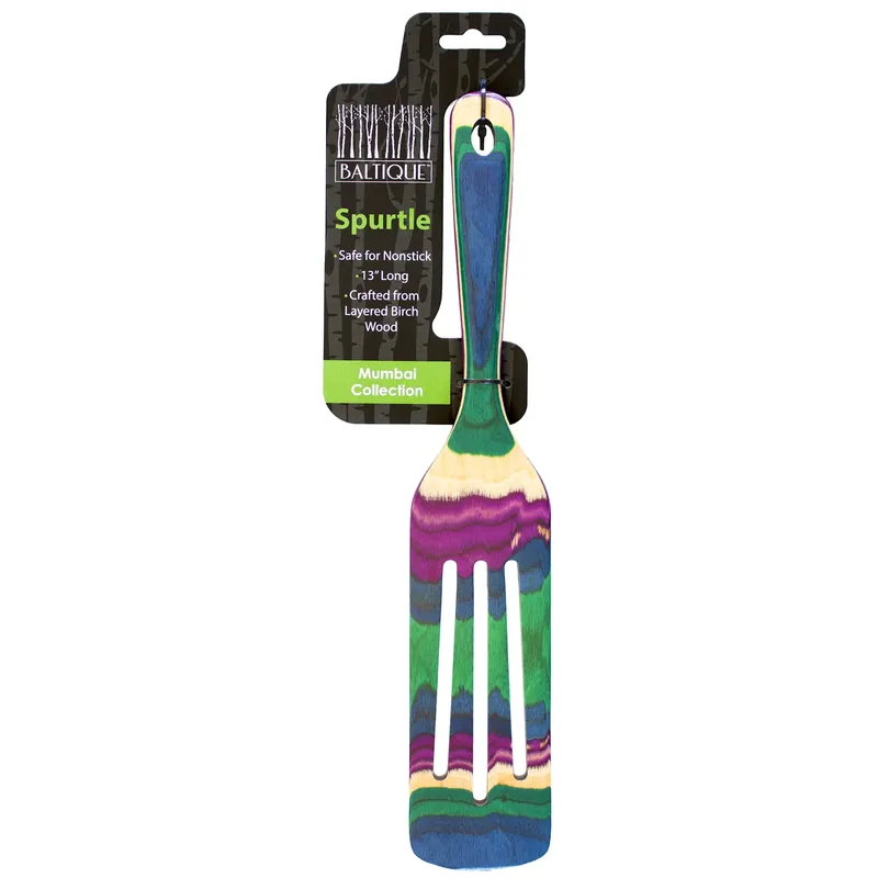 Baltique Multicolored Birch Wood Spurtle 13 Inch Kitchen Utensil