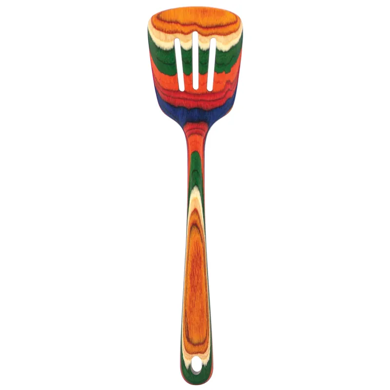 Baltique Multicolored Birch Wood Slotted Spatula 12.5 Inches
