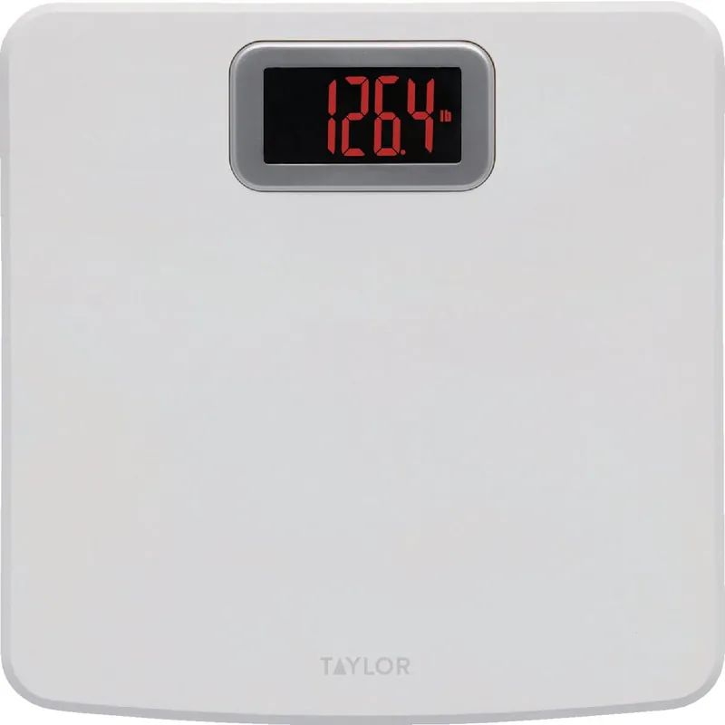 Digital Bath Scale, White, Red LED Display