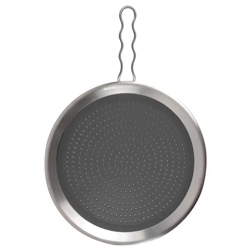 Black/silver Silicone And Stainless Steel Splatter Screen, 18.5 In. Length