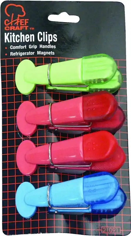 Chef Craft 4 In. W X 7 In. L Assorted Colors Plastic Magnetic Clip Set