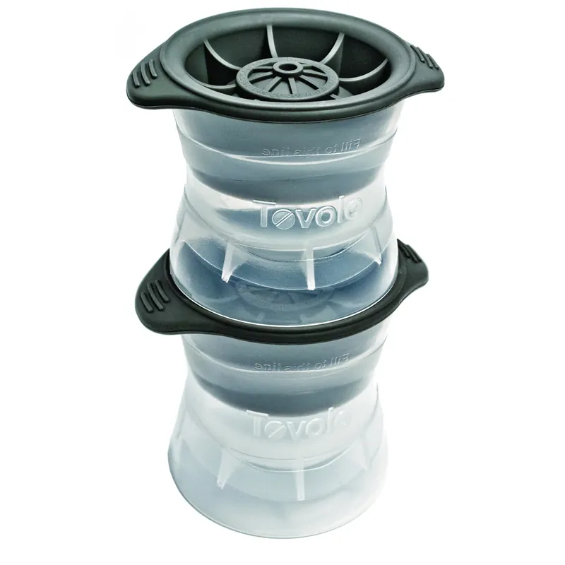 Sphere Ice Molds Set Of 2 - Clear/gray Silicone/polypropylene
