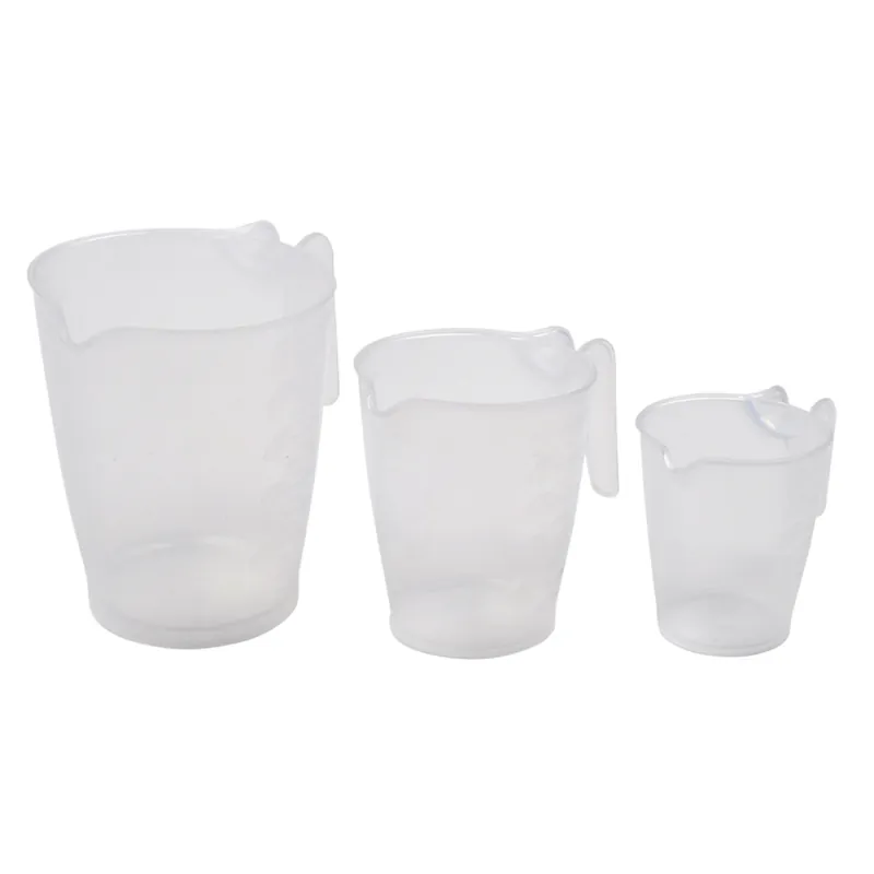 Plastic Clear Measuring Cup Set - Microwave Safe, Stackable Design, Easy Grip