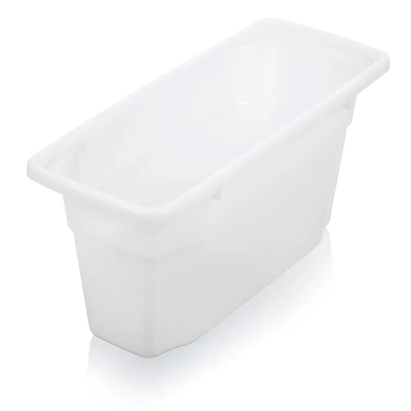 5400 White Plastic Ice Bucket - 12.8" X 4.6" X 6"