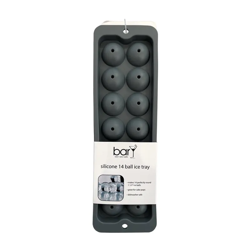 Gray Silicone Ice Tray - 14-ball Design, Microwave & Dishwasher Safe