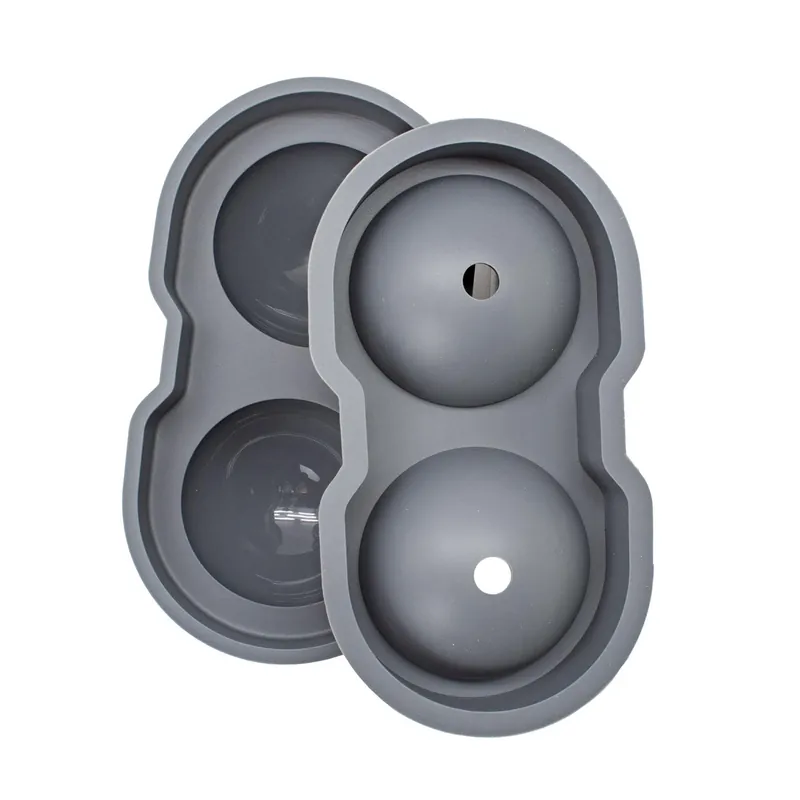 Gray Silicone Ice Tray - 8.25" X 3.65" X 2.8" - Dishwasher & Microwave Safe