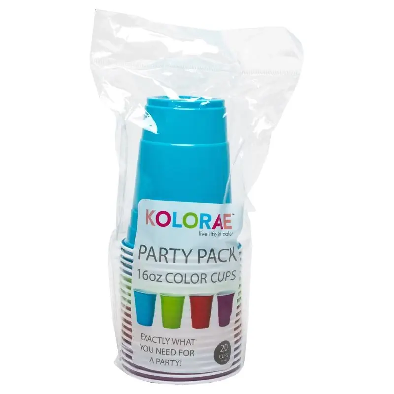 Blueoco Kolorea 16 Oz Assorted High Gloss Plastic Cup