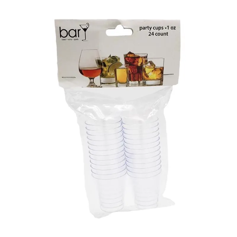 1 Oz Clear Polyester Disposable Shot Glass - 24 Pack