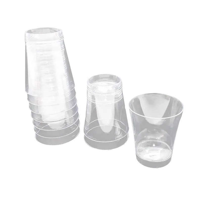 2 Oz Clear Plastic Disposable Shot Glass - Perfect For Parties And Sampling