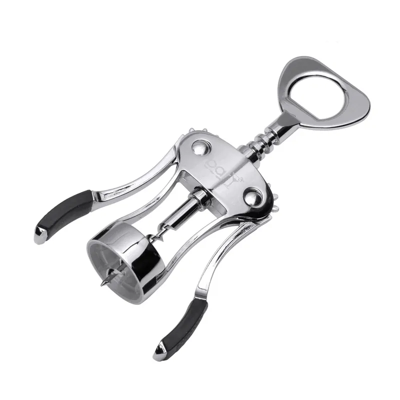 Black/silver Zinc Alloy Wing Corkscrew - Ergonomic Design For Effortless Use