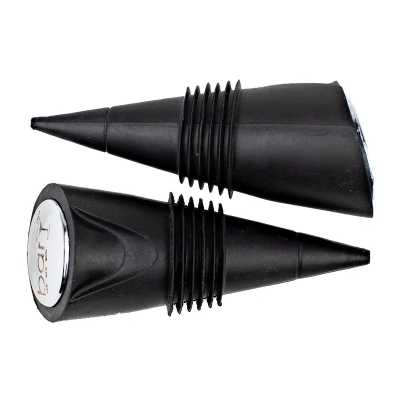 Black Stainless Steel And Silicone Wine Stopper Set Of 2