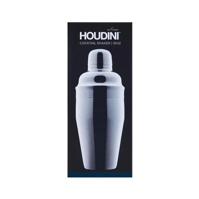 16 Oz Silver Stainless Steel Cocktail Shaker With Jigger Top Lid