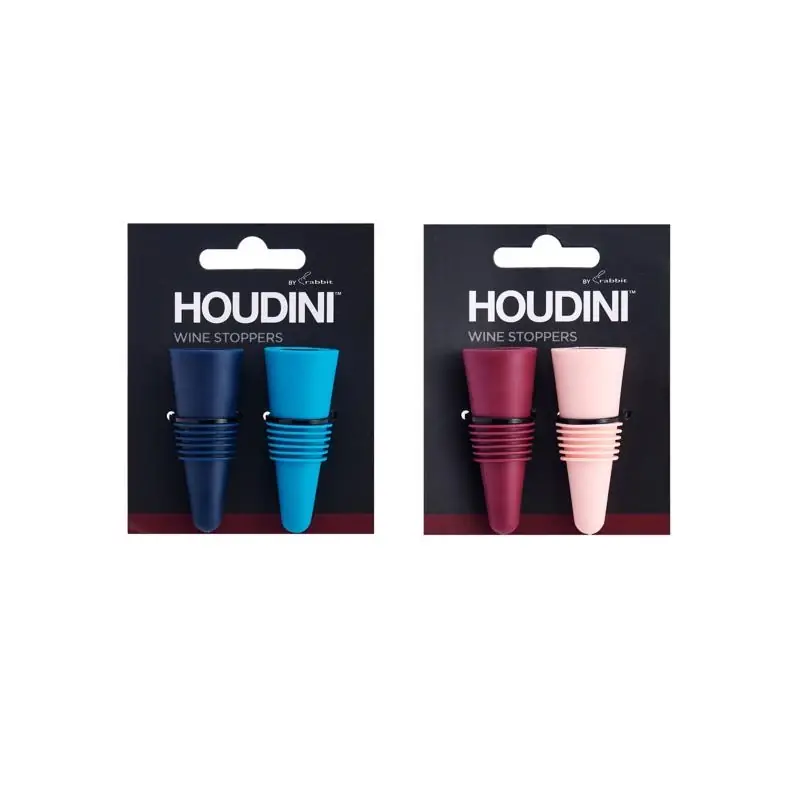 Assorted Stainless Steel And Silicone Bottle Stopper Set Of 4