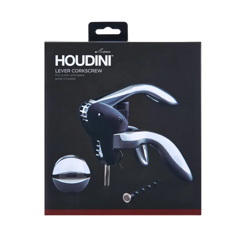 Deluxe Silver Stainless Steel Corkscrew - Model W9826 - Barware Accessories