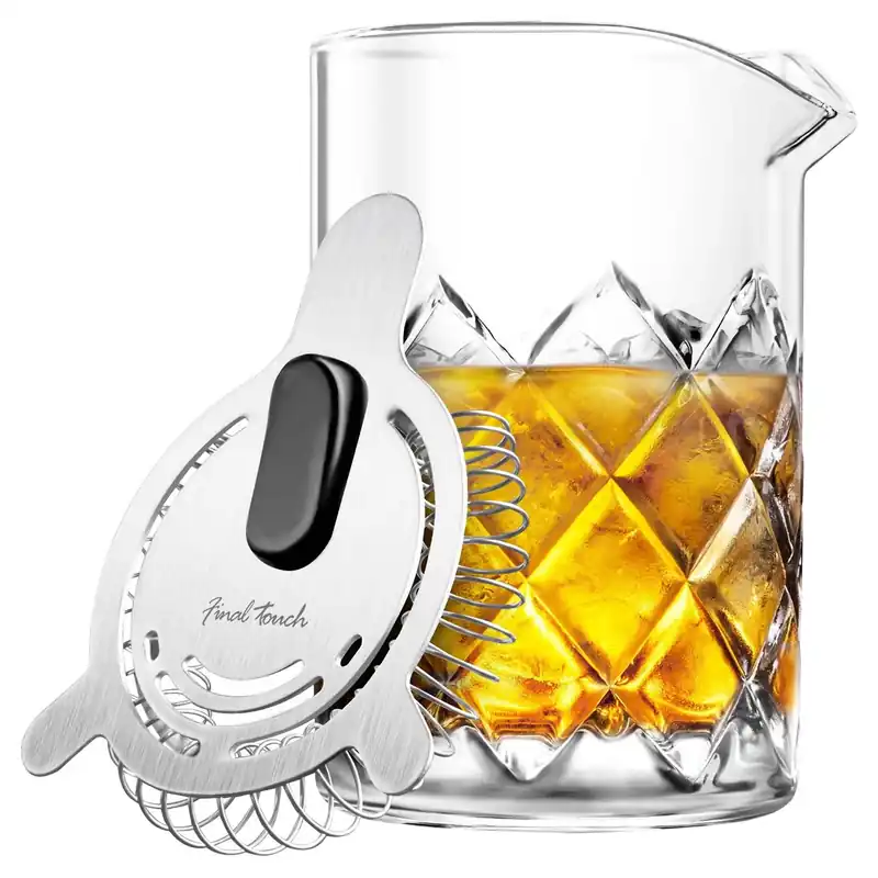 13.5 Oz Clear/silver Glass And Stainless Steel Mixing Pitcher