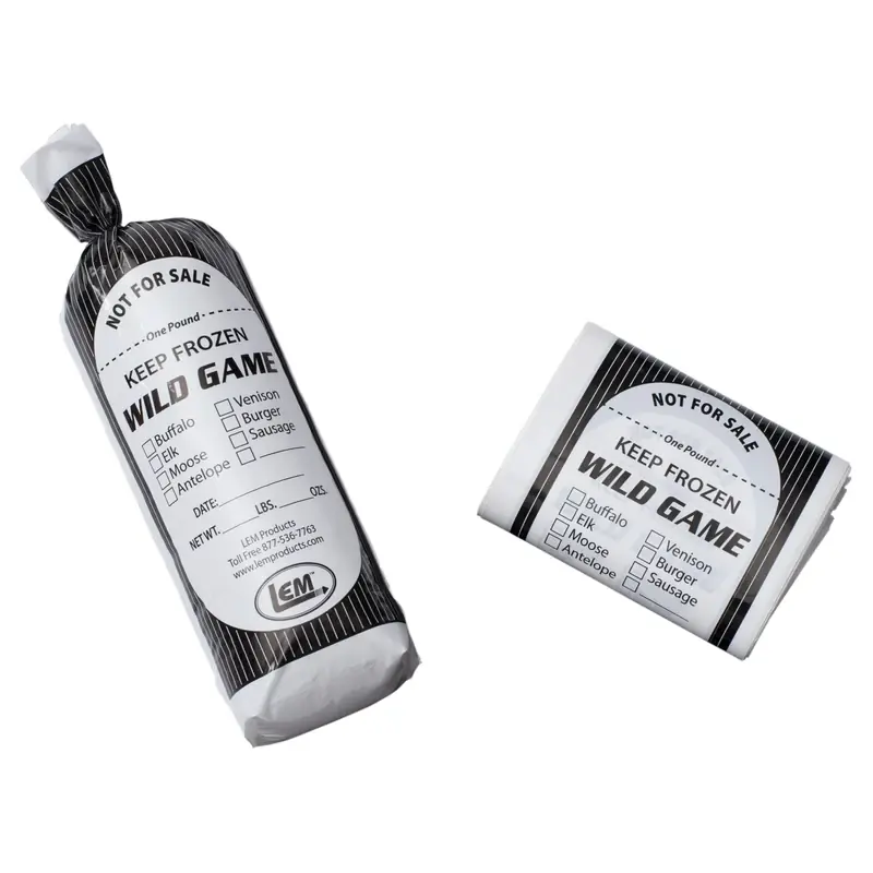 LEM 1 Lb Black/White Wild Game Freezer Bags 1 Pk