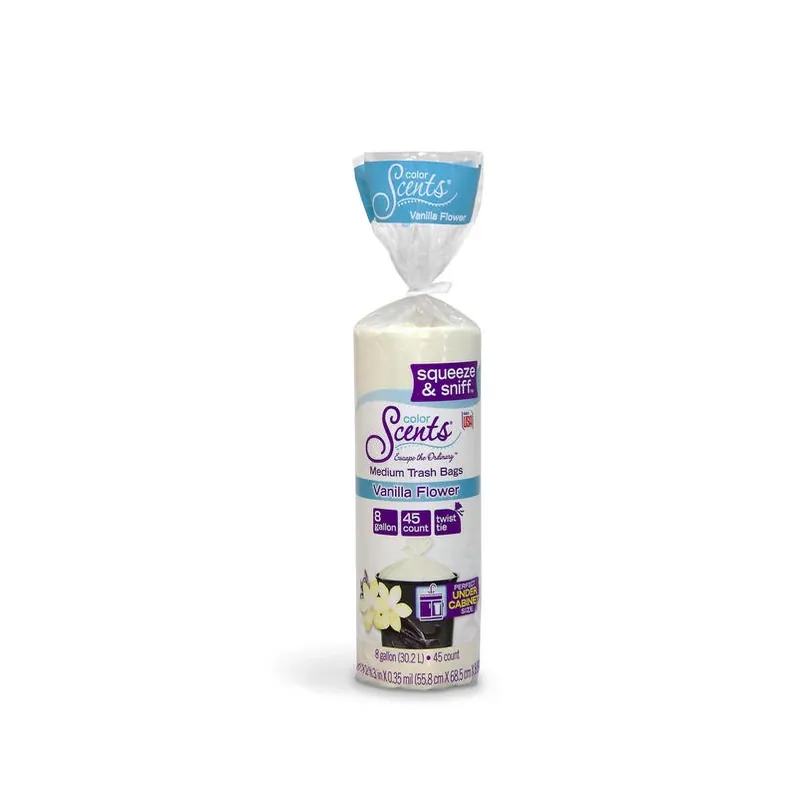 8‑Gallon Vanilla‑Scented Twist‑Tie Trash Bags – 45 Count