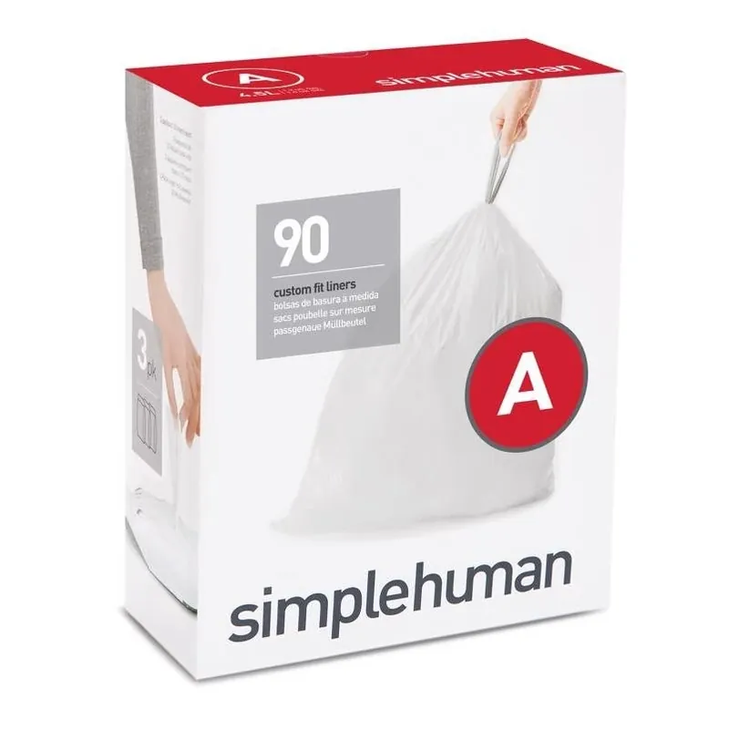 Simplehuman 1.19‑Gallon White Drawstring Trash Bag – 90‑Pack