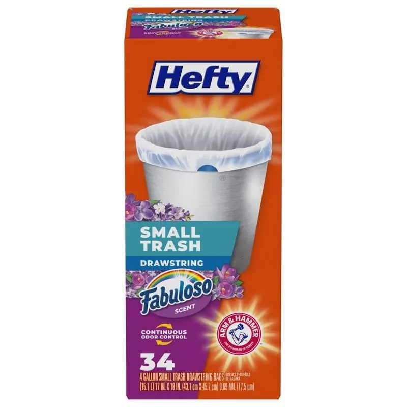 Small Drawstring Trash Bag, Fabuloso Scent, 4 Gallon, 34-Ct.