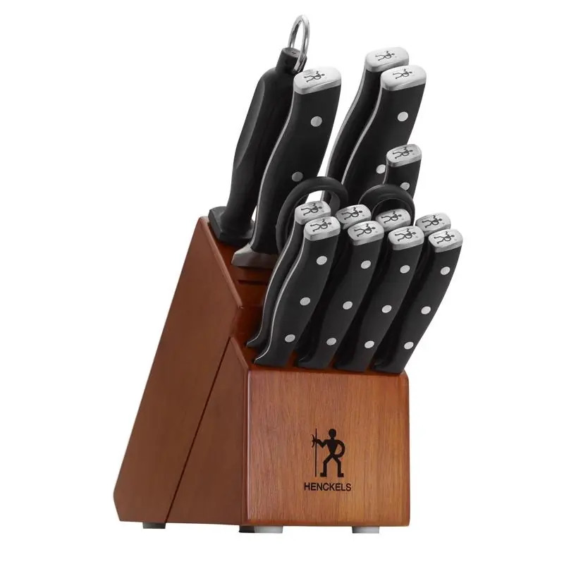 15 Piece Stainless Steel Chef‘s Block Knife Set With Wooden Block